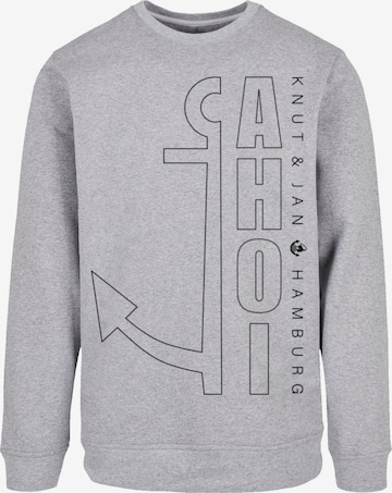 F4NT4STIC Sweatshirt 'Ahoi Anker Outlines Knut & Jan Hamburg' in Grau: Vorderseite