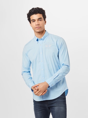 La Martina - Slim Fit Camisa em azul: frente