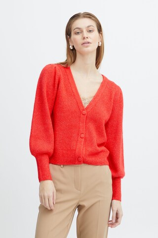 ICHI Gebreid vest in Rood: voorkant