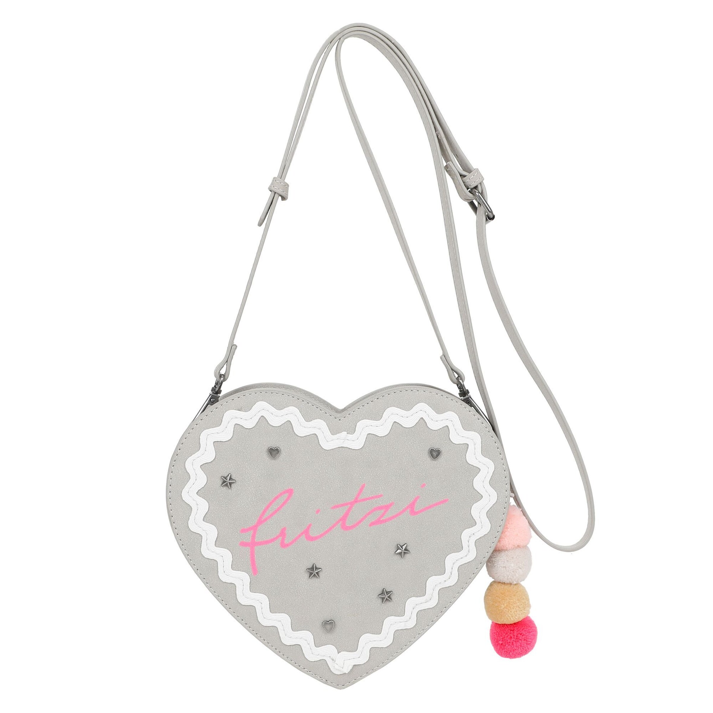 Fritzi aus Preußen Schoudertas 'Herzli ' in Grijs: voorkant