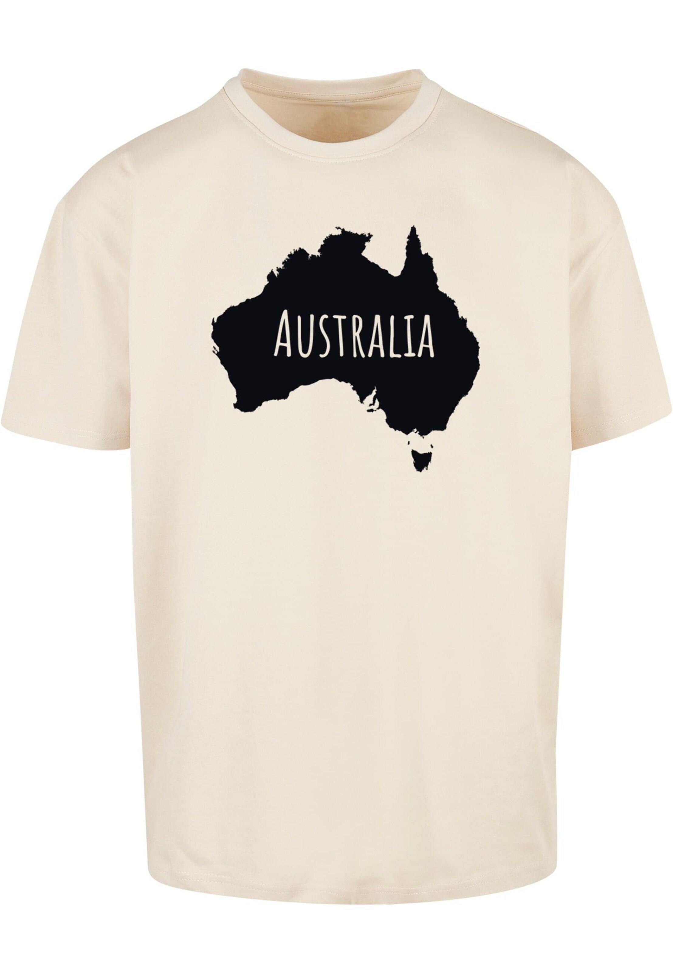 Merchcode Shirt 'Australia' in Beige: voorkant