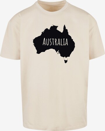 Merchcode Shirt 'Australia' in Beige: voorkant