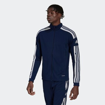 ADIDAS SPORTSWEAR Athletic Zip-Up Hoodie 'Squadra 21' in Blue: front