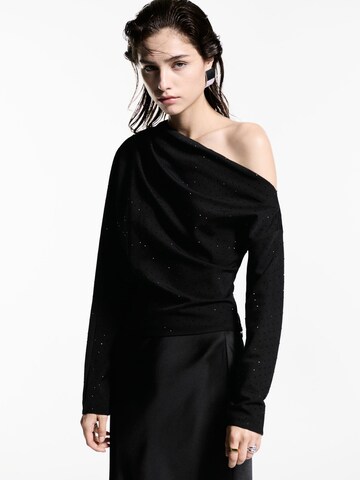 MANGO Bluse 'Skin' i sort: forside