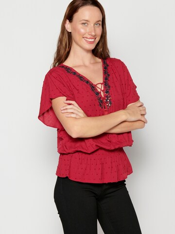 KOROSHI Blouse in Red: front