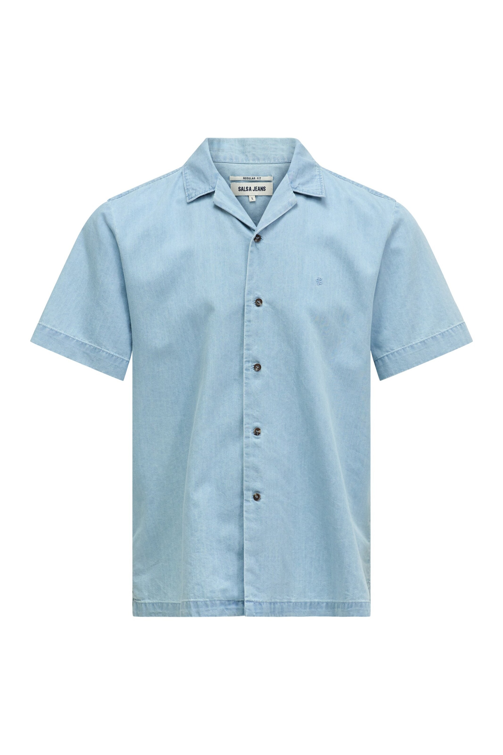 Salsa Jeans Regular fit Overhemd in Blauw: voorkant