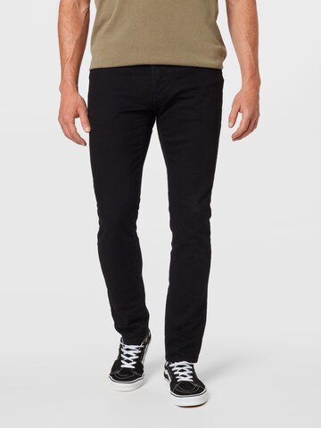 Skinny Jeans de la Abercrombie & Fitch pe negru: față