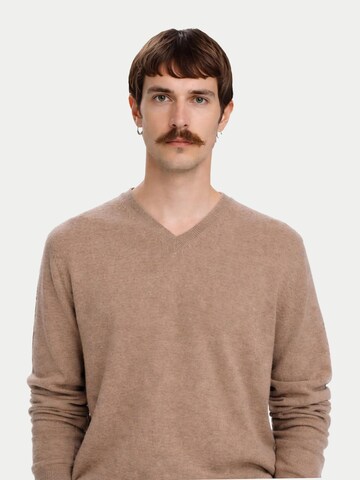 GOBI Cashmere Tröja 'Men's Essential Cashmere V-Neck Sweater' i grå: framsida