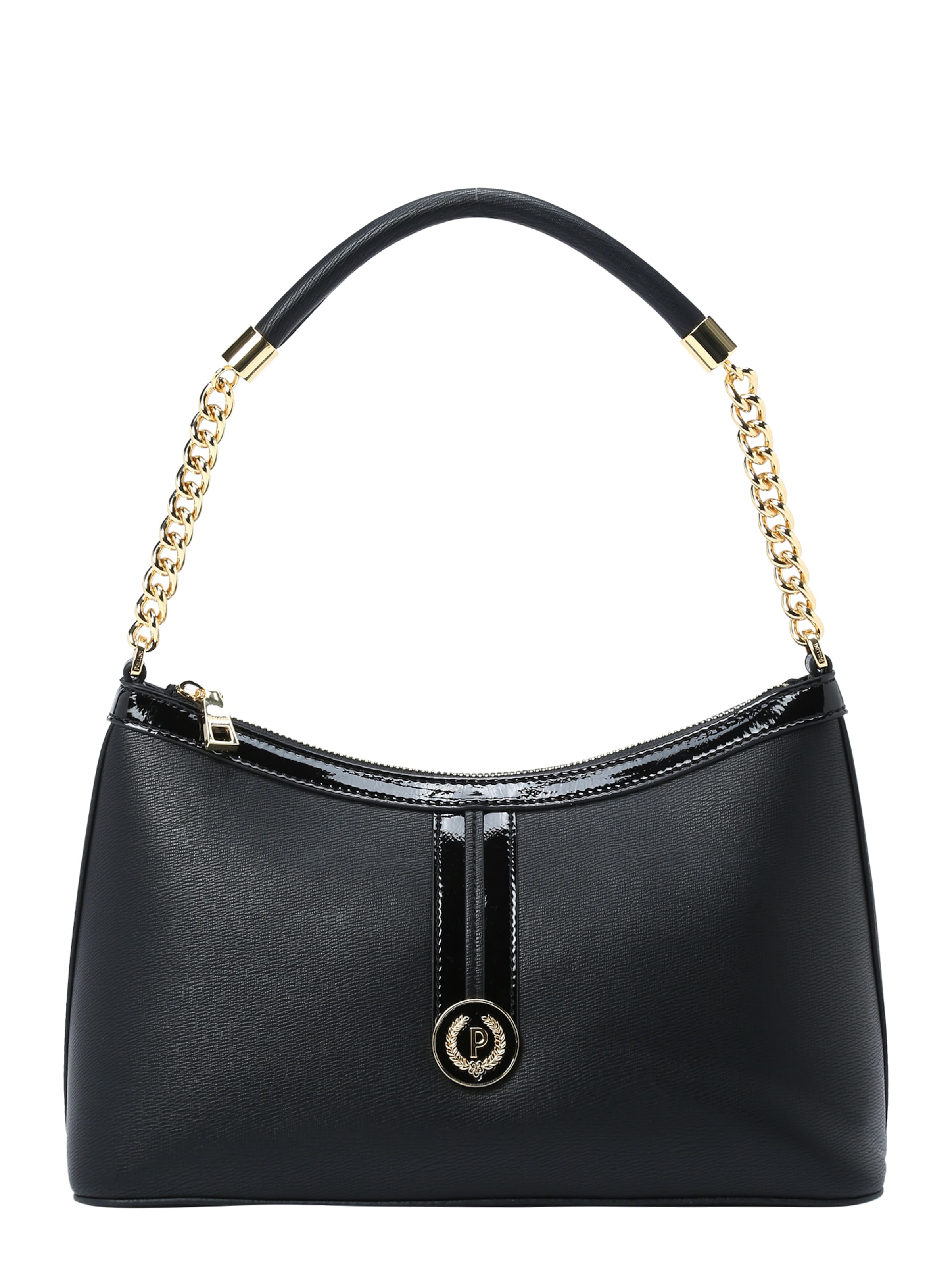 Pollini Heritage Shoulder Bag Pvc Calf Leither Black : Amazon.in: Shoes &  Handbags