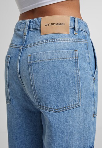 2Y Premium Loose fit Cargo jeans 'Lona' in Blue