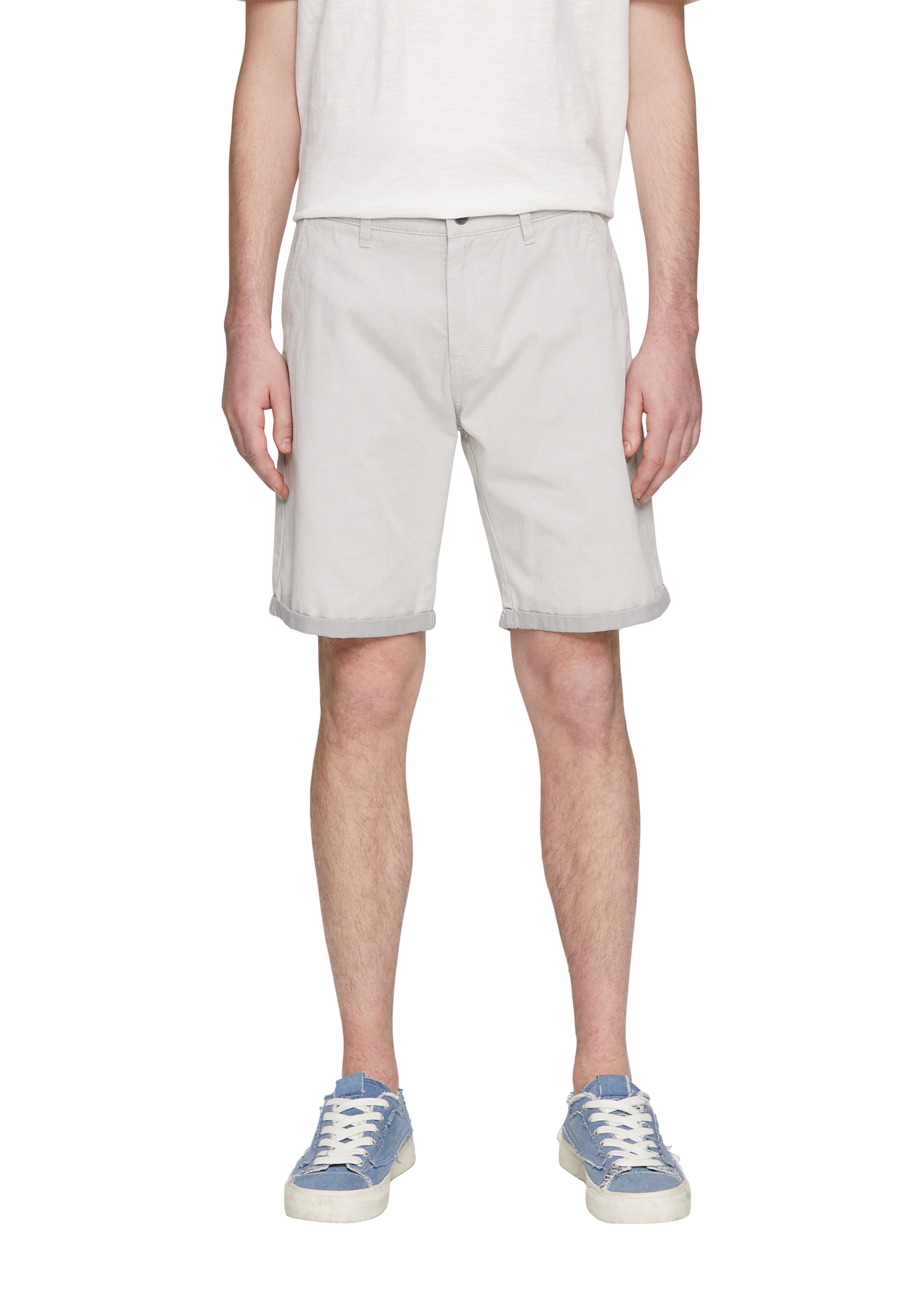 QS Regular Broek in Grijs: voorkant