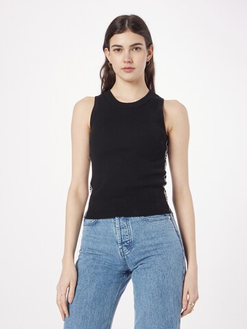 DKNY Knitted Top in Black: front