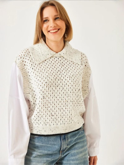 Bianco Lucci Sweater 'Pullover' in S-M in Beige, Item view
