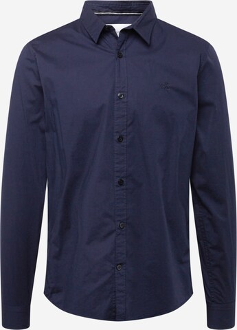 Calvin Klein Jeans Slim fit Button Up Shirt in Blue: front