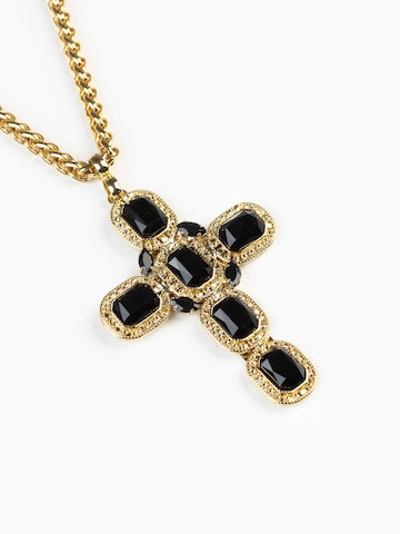 Addicted2 - Cadena 'Artemide collana croce con Swarovski nero placcato oro 18kt' en oro