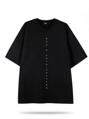QWX2 Shirt 'GOD'S ARCHITECTURE' in Zwart: voorkant