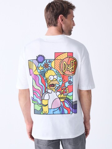 Next T-Shirt 'Homer Simpson' in Weiß: Vorderseite