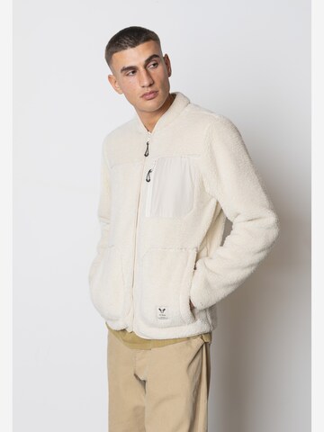 Fat Moose Fleece Jacket 'Wood' in Beige: front