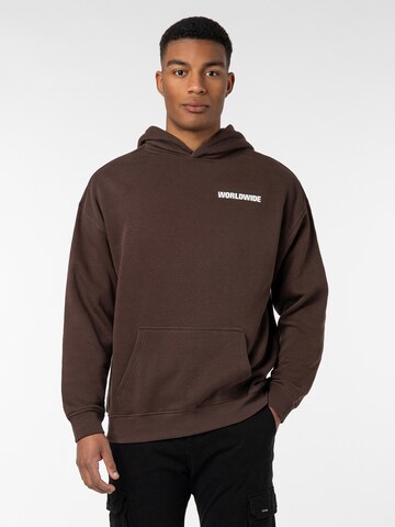 Sublevel Sweatshirt 'Worldwide' in Bruin: voorkant