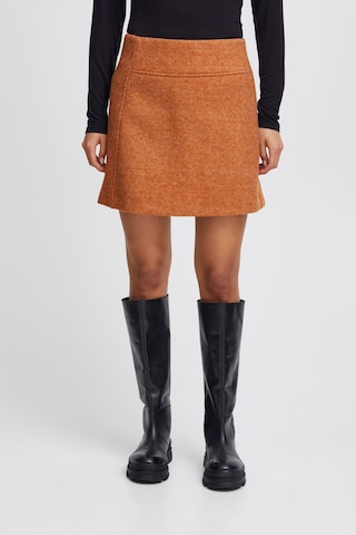 ICHI Skirt 'Wolly' in Brown: front