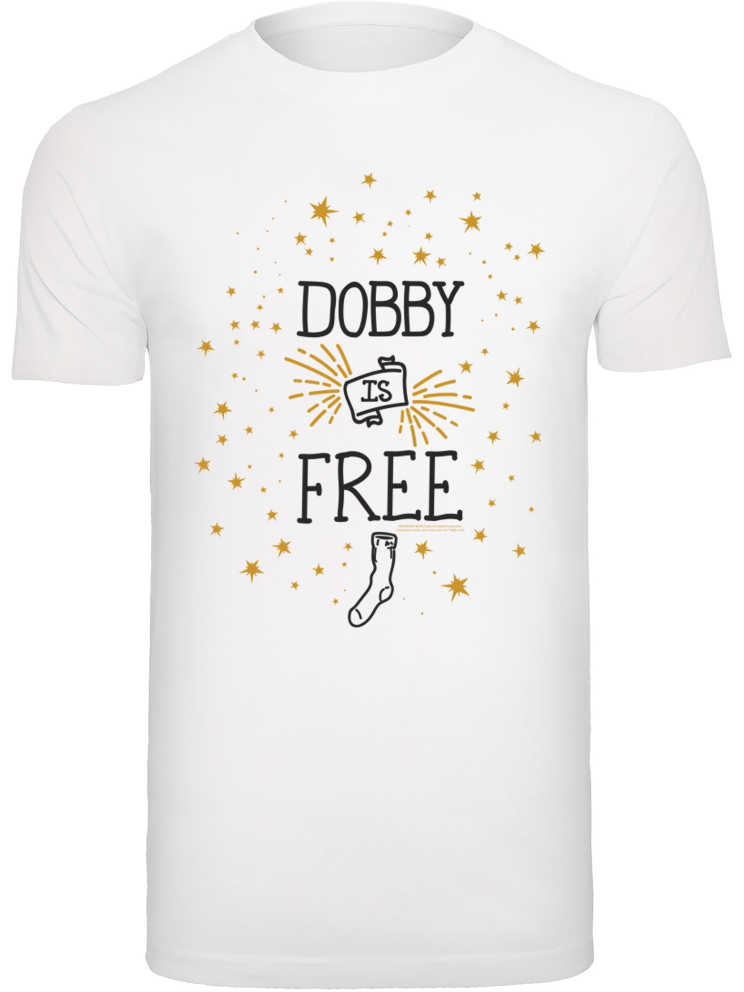 F4NT4STIC Shirt 'Harry Potter Dobby Is Free' in Weiß: Vorderseite