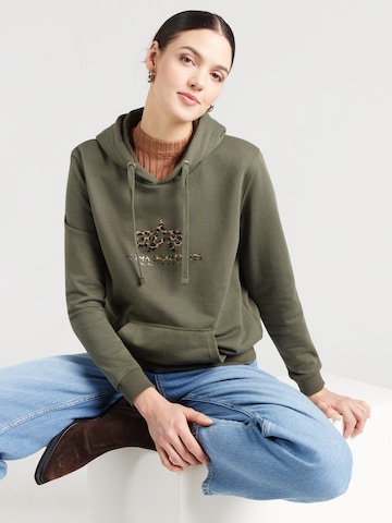 ALPHA INDUSTRIESSweater majica 'Mirror Leo' - zelena boja: prednji dio