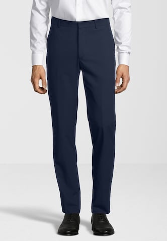 Steffen Klein Slim fit Pleated Pants in Blue: front