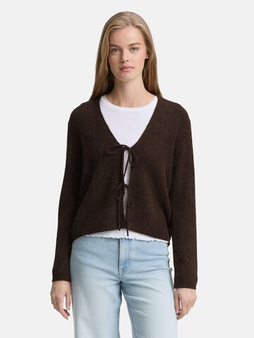 TOM TAILOR DENIM Strickjacke in Braun: Vorderseite