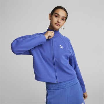 PUMA Sports sweat jacket 'T7' in Blue: front