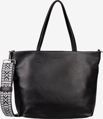 TOM TAILOR Nakupovalna torba 'Palina' | črna barva: sprednja stran