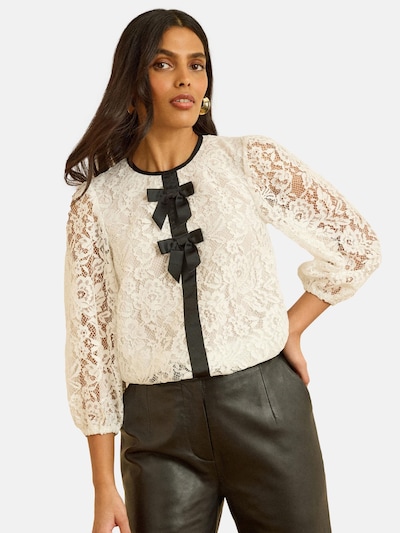 Bluză love & roses pe bej deschis / negru, Vizualizare produs