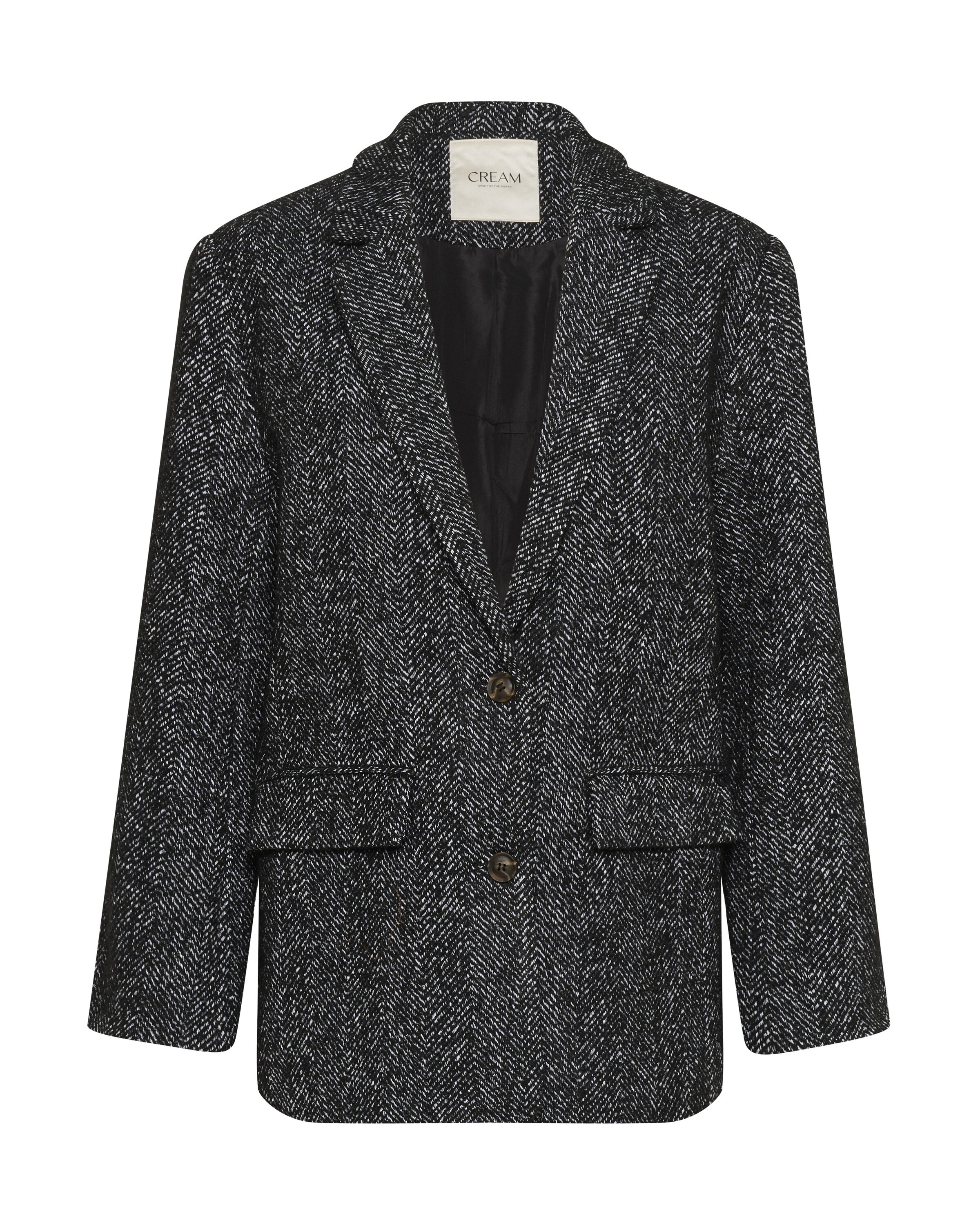 Cream Blazer 'Olina' in Black: front