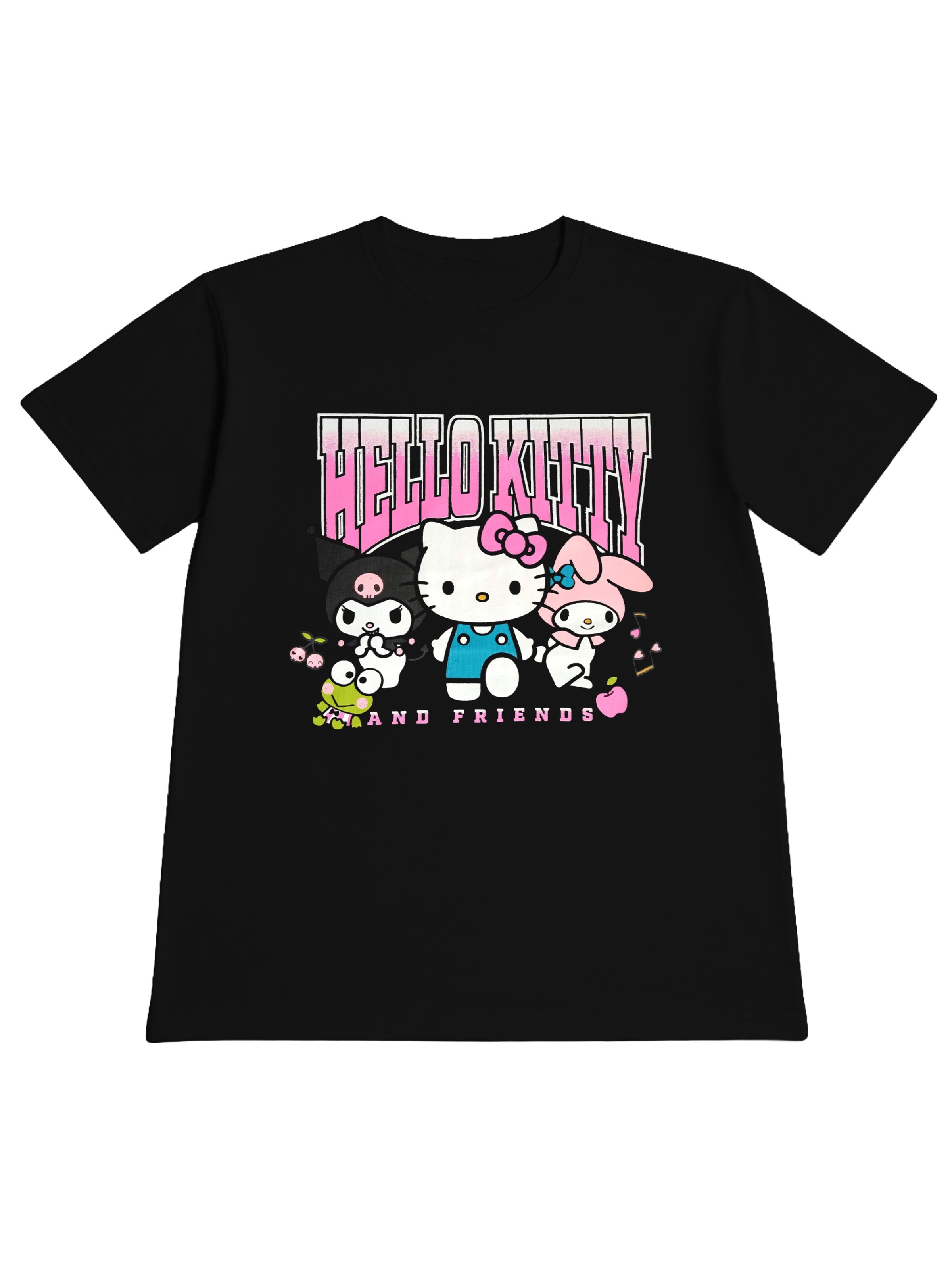 HELLO KITTY Shirt 'Friends'‌‌ in Schwarz: Vorderseite