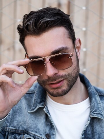 Lunettes de soleil VEYREY en marron : devant