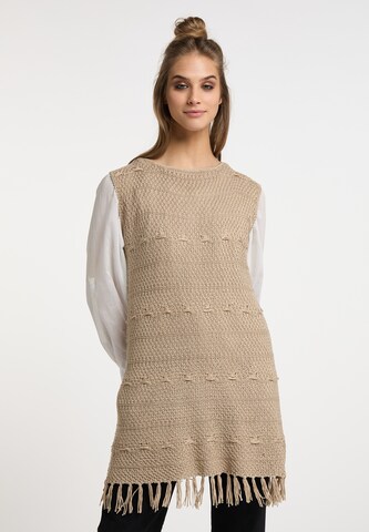 usha FESTIVAL Gebreide jurk in Beige: voorkant