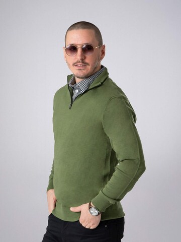 PANTONECLO Trui 'Pantoneclo Men’s Mock Sweater' in Groen