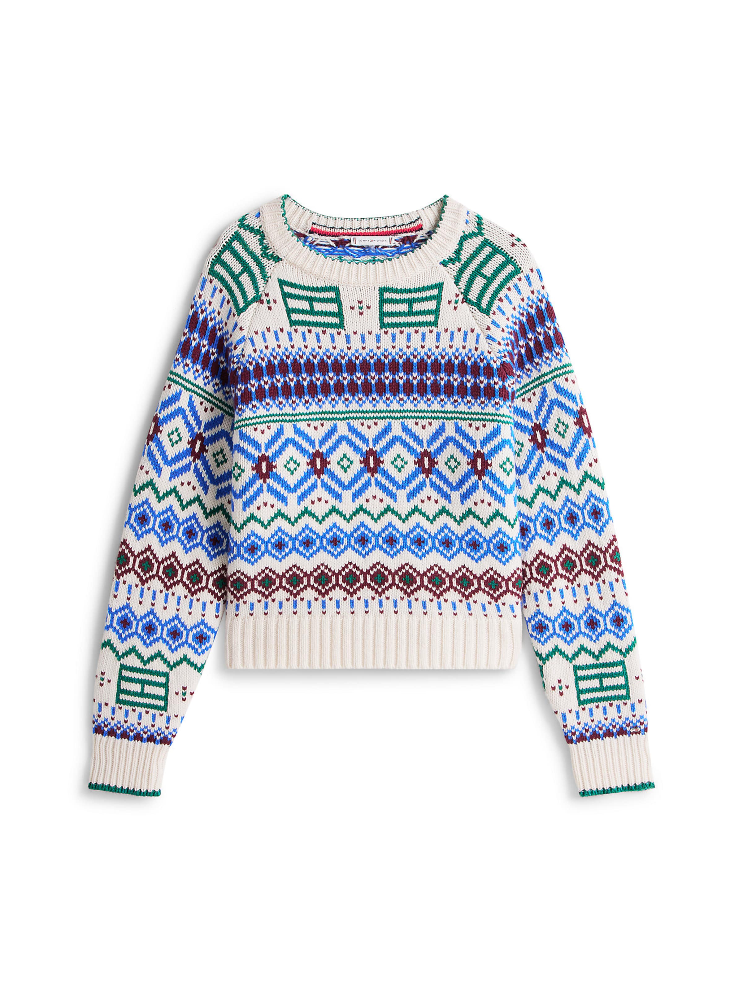 Pull-over 'Fair Isle' TOMMY HILFIGER en blanc : devant