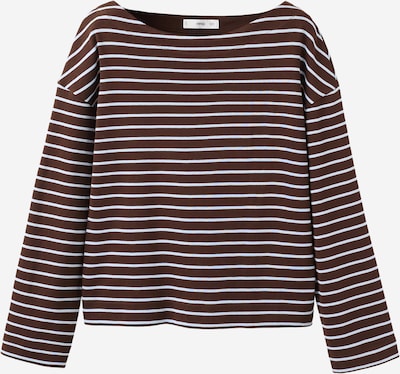 MANGO Sweater majica 'TIMOTHEE' u čokolada / bijela, Pregled proizvoda