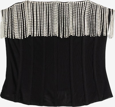 Bershka Toppi koossa XS värissä musta / valkoinen, Tuotenäkymä