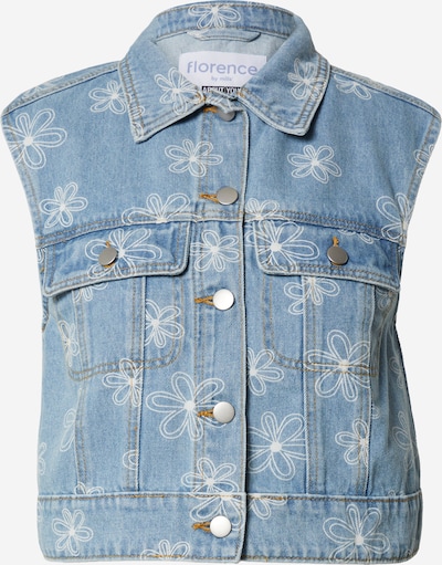 florence by mills exclusive for ABOUT YOU Gilet 'Road Trip' en bleu denim / blanc naturel, Vue avec produit