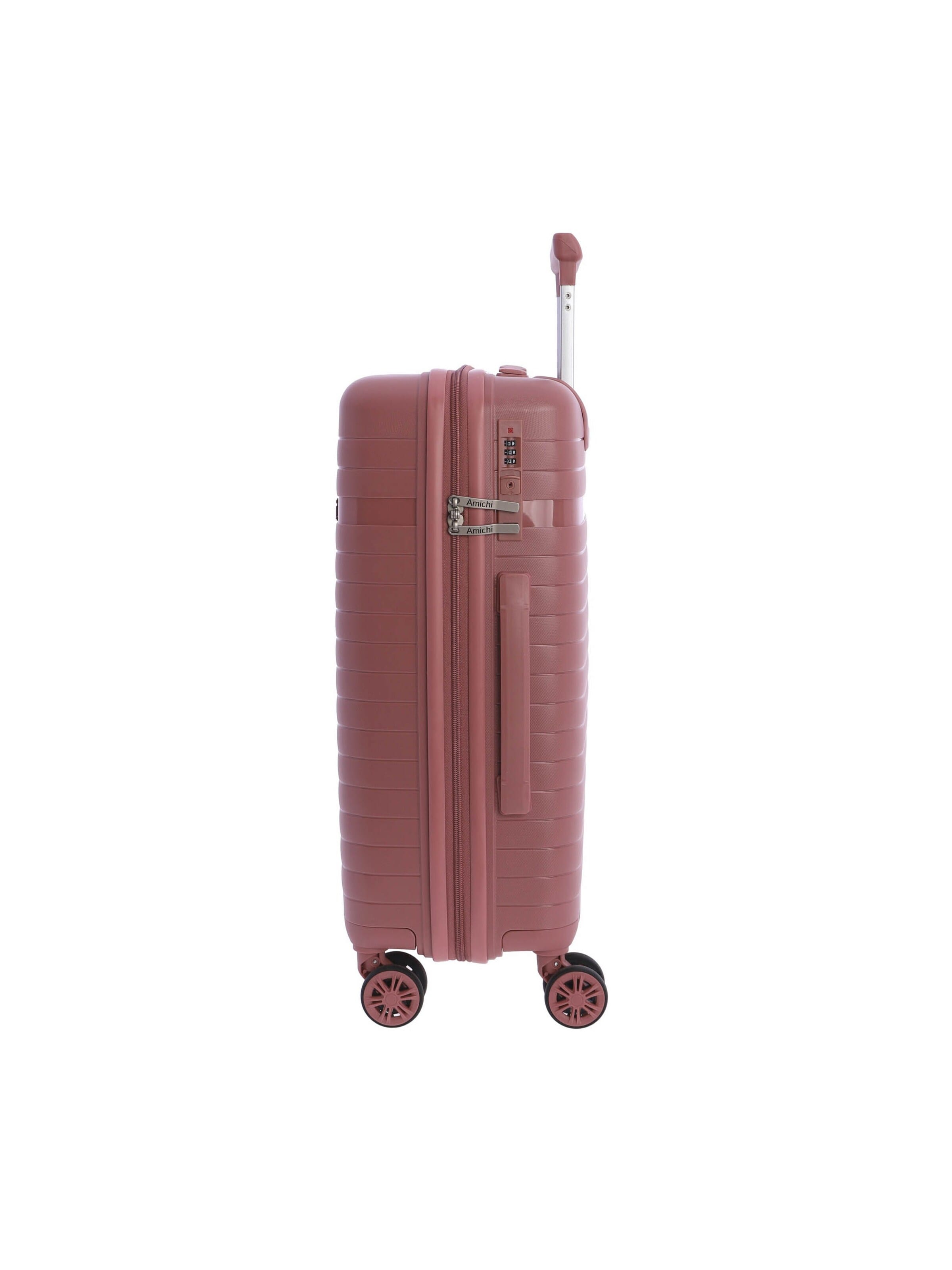 Amichi - Carrito 'AMICHI - Maleta Cabina 55x40x20- Maletas de Viaje - Maletas de Viaje Cabina Apta para Ryannair- Trolley Equipaje para Avion Resistente con 4 Ruedas de 360º y candado TSA' en rosa