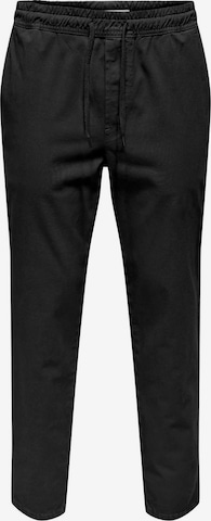 Pantalon chino 'ONSLinus' Only & Sons en noir : devant
