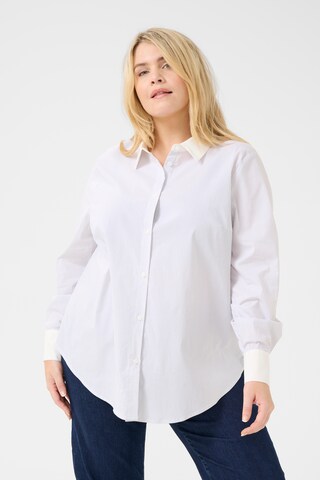 KAFFE CURVE Blouse 'Susie' in White: front