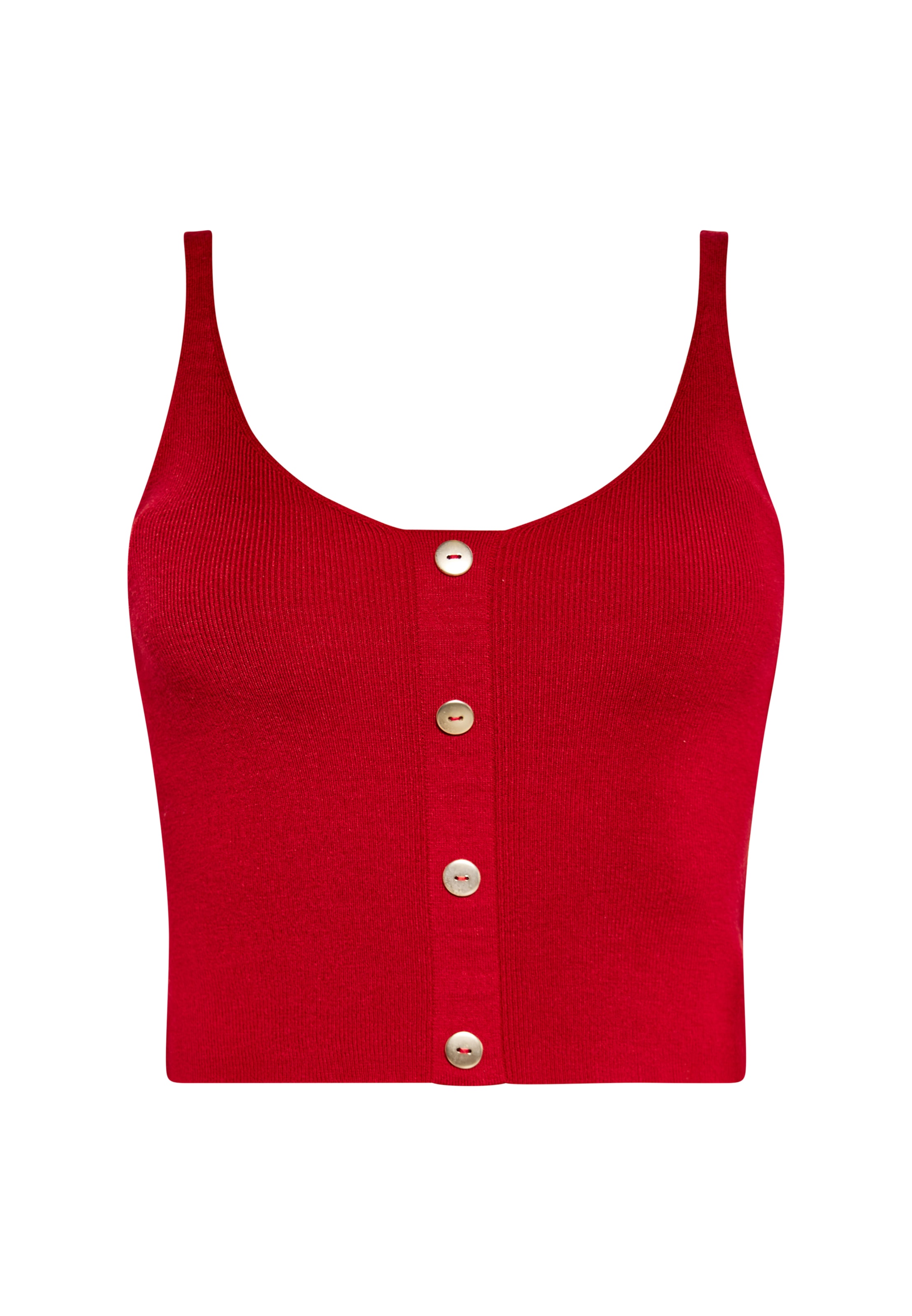 faina Gebreide top in Rood: voorkant