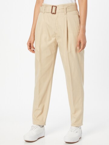 Polo Ralph Lauren Loosefit Bandplooibroek in Beige: voorkant