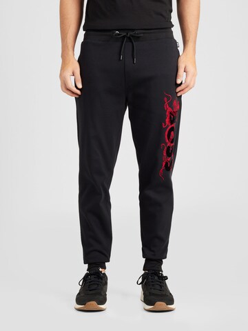 BOSS - Tapered Pantalón 'Lamont' en negro: frente