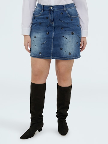 Gonna di Fiorella Rubino in blu: frontale