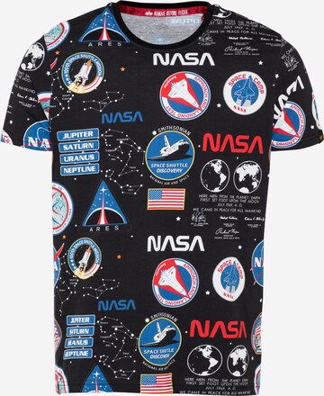 Coupe regular T-Shirt 'NASA' ALPHA INDUSTRIES en noir : devant