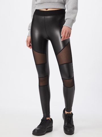 Urban Classics Skinny Leggings in Zwart: voorkant