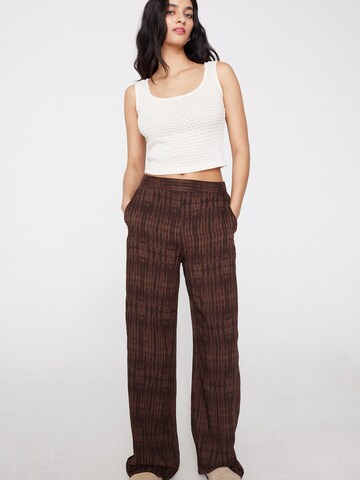 Tezenis Wide leg Pants in Brown: front